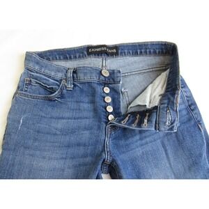 Express Jeans Girlfriend Tapered Leg Button Fly Distressed Women's Size 0